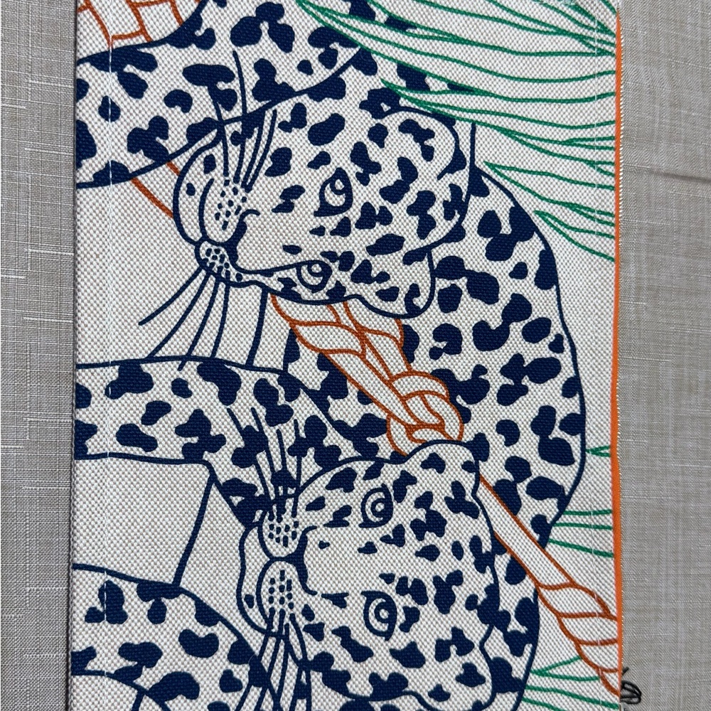 Hermes Blue and Orange jaguar toile pochette Bag - Picture 2 of 7